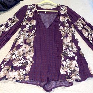 Free People Purple Floral Romper